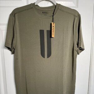 Nobull U Shirt Mens M Green Stretchy Gym Lifting Workout Training NWT
